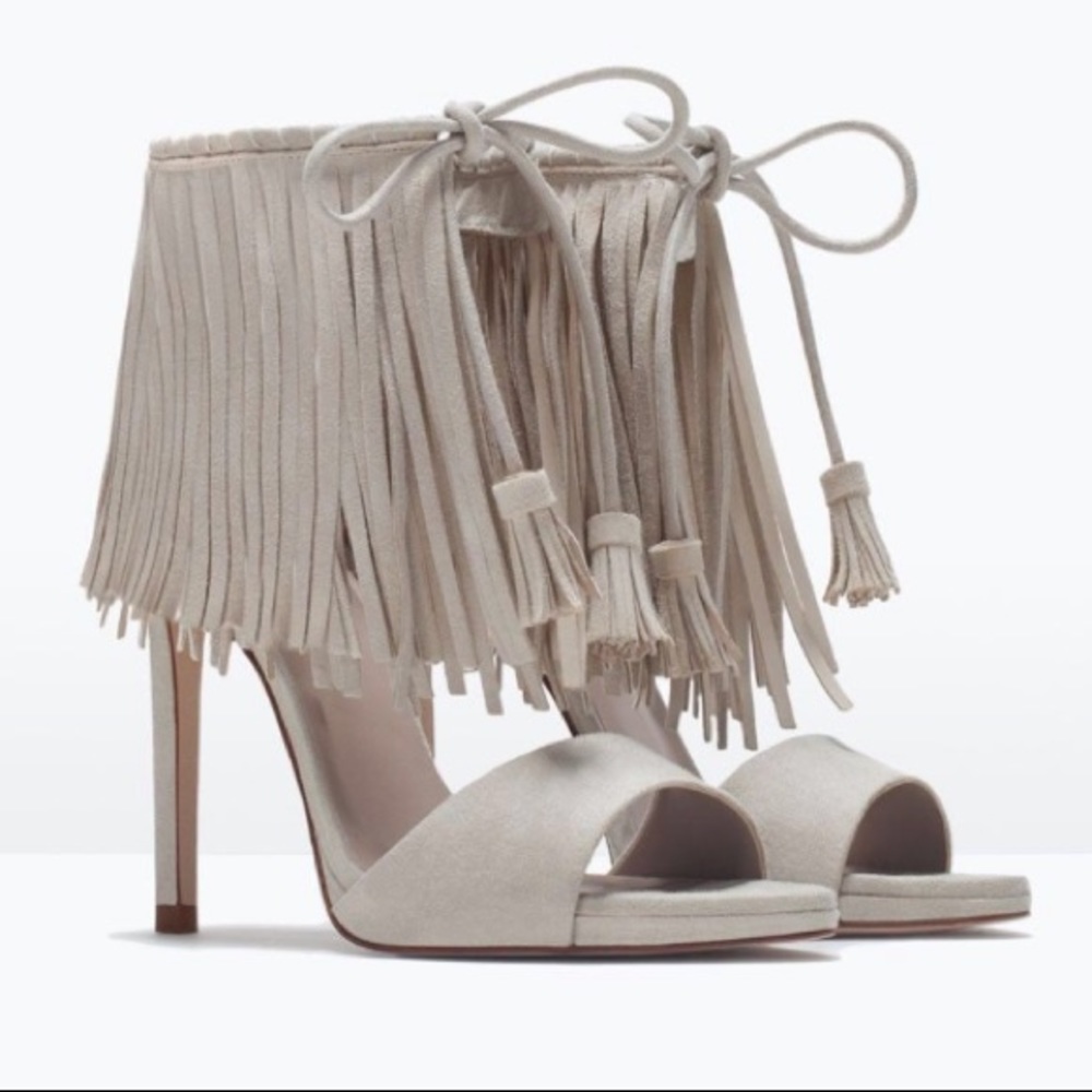 Zara summery fringe shoe high heel